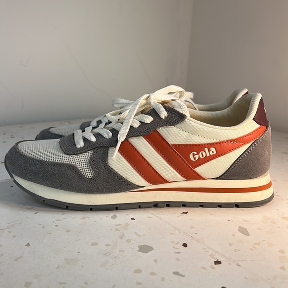 Gola Classics Men's Daytona Sneakers Off White/Ash/Moody Orange - Picture 3 of 7